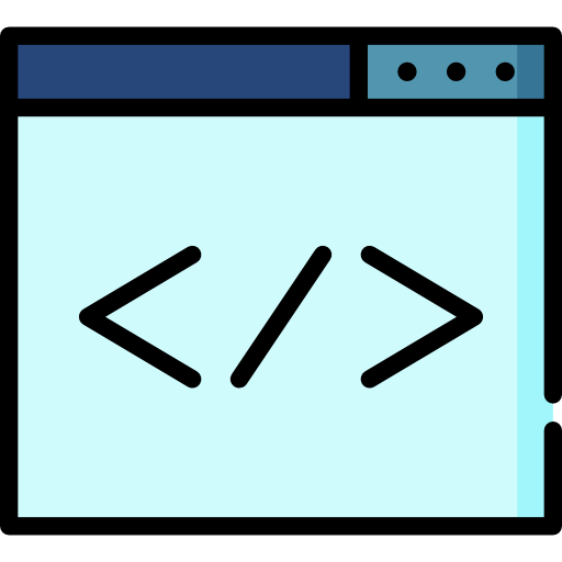 Icon of site development with coding language